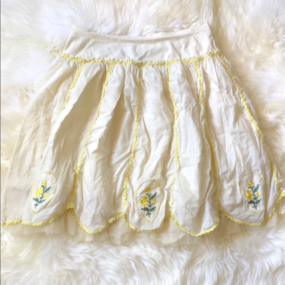 Free People Dresses & Skirts - Free People | Yellow Embroidered Ric Rac Skirt | 6